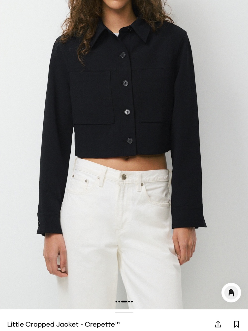 Aritzia Black Cropped Button Jacket